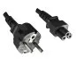 Preview: Power cord Europe CEE 7/7 to C5, 0,75mm², VDE, black, length 5,00m